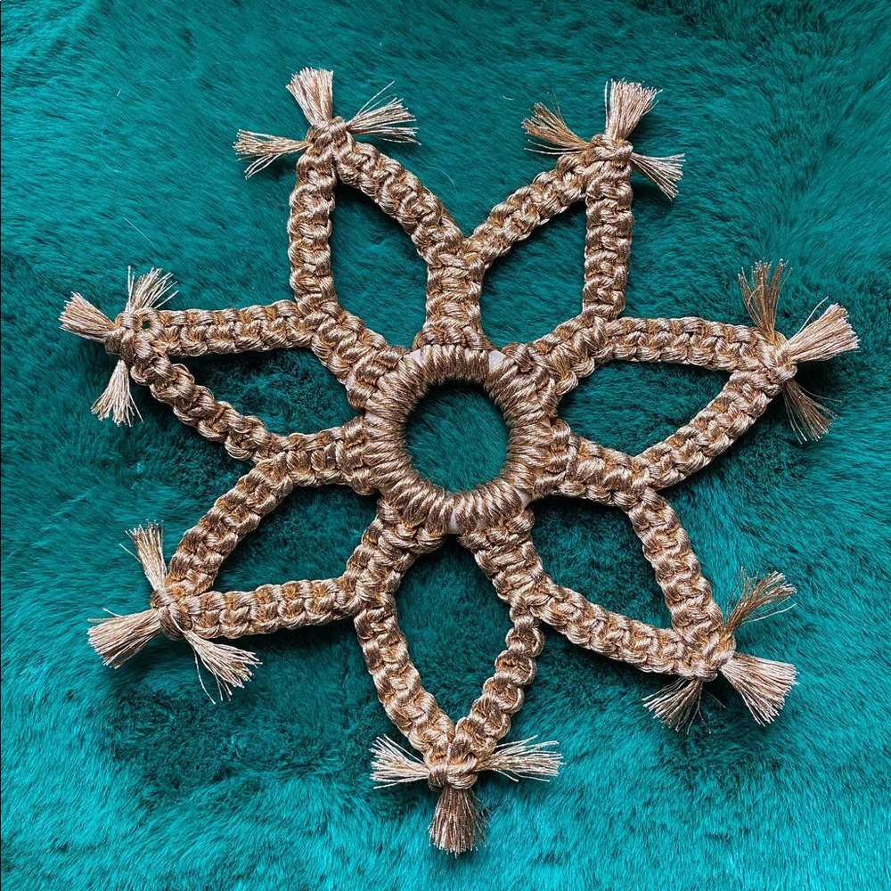 Handmade Macrame Crochet Snowflake Ornament